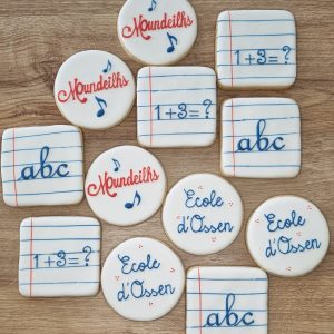 Lot biscuits avec une décoration pour un concert pour l'école d'Ossen